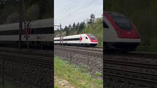 ICN Durchfahrt Zwischen Rupperswil und Aarau als IC5 bahn swissrailway railway train [upl. by Cailly]