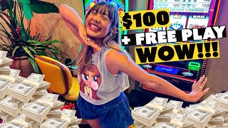 🔥PUSE 100  FREE PLAY Y SALÍ CON MIS BOLSILLOS LLENOS EN LAS VEGAS💵💵💵 [upl. by Tobe786]