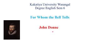 For Whom the Bell Tolls poem by John Donne Analysis amp Summary [upl. by Amaty]