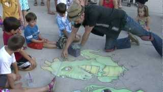 Chalk Artist David Zinn at the Ann Arbor Summer Festival 1 [upl. by Myrvyn]