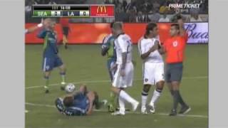 David Beckhams red card against Seattle Sounders [upl. by Irrabaj849]