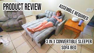 3 in 1 Convertible Sleeper Sofa Bed 🛌Product Review [upl. by Pang]