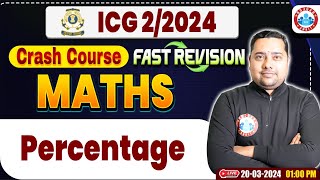 ICG 022024  ICG Maths Crash Course Percentage ICG Maths Fast Revision By Shobhit Sir [upl. by Cullin]