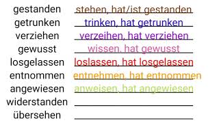 perfekt deutsch german partizip haben oder sein hat gestanden getrunken verziehen gewusst [upl. by Cyndi]