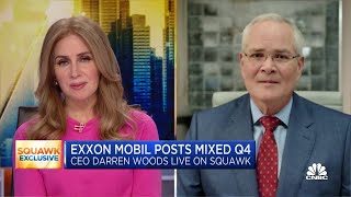 Exxon Mobil CEO on Q4 earnings relocating headquarters to Houston [upl. by Sisenej]