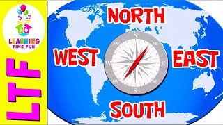 NORTH SOUTH EAST WEST  Cardinal Directions for Kids  Learn Directions for Children the Easy Way [upl. by Arotahs]