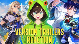 Reacting to ALL Genshin Impact Version Trailers v10  v45 [upl. by Jobye]