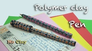 How to make easy Polymer Clay pen  Penna decorata con Murrine [upl. by Rasia825]