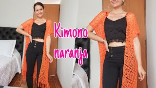 kimono naranja 🥰 Crochet mc sobre medida [upl. by Machute]