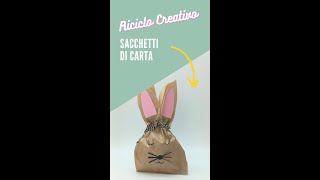 Tutorial coniglietto di Pasqua fatto con sacchetto in carta [upl. by Yadrahc]