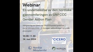 Webinar om likestilling i norsk klimapolitikk 20240514 100148 Meeting Recording [upl. by Gnouhc]