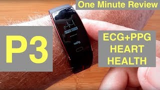 P3 ECGPPG Blood Pressure tracking Sports Smart Wristband One Minute Overview [upl. by Rockey240]