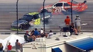 Jimmie Johnson Hard Crash 2009 NASCAR Sprint Cup Series Texas [upl. by Annairdua454]