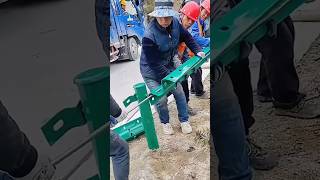 Road Safety barrier Installation shortsvideo [upl. by Candyce294]