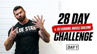 28 Day Challenge  Day 1  Build Muscle Burn Fat [upl. by Kelli833]