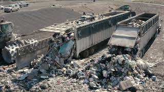 WALKING FLOOR® trailers used at a transfer station and landfill [upl. by Hutchings867]