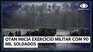 OTAN realiza maior exercício militar desde a Guerra Fria  Jornal da Noite [upl. by Eveivenej]