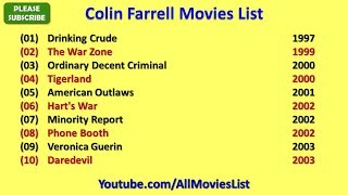 Colin Farrell Movies List [upl. by Jacobs721]