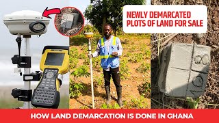 Newly Demarcated Plots of Land for Sale at Kwamang  This is how land demarcation is done in Ghana [upl. by Meekar583]