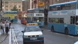 Derby Buses 1991 A nostalgic view into public transport in Derby before pedestrianisation [upl. by Henigman]