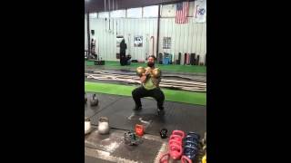 2x 48kg Kettlebell Clean And Squat Joe Daniels [upl. by Naynek]