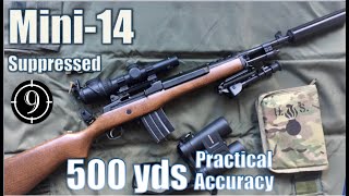 Mini 14 Suppressed to 500yds Practical Accuracy PUBG mode with Trijicon 16x Accupoint mildot [upl. by Uriiah]