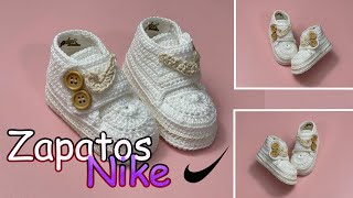 ZAPATO NIKE A CROCHET  TUTORIAL ZAPATO DE BEBE CROCHET BEBE [upl. by Stoffel]