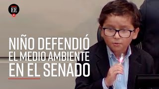 Niño ambientalista solicitó a los congresistas quotlegislar para la vidaquot  El Espectador [upl. by Brosine]