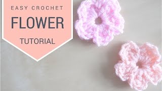 CROCHET Simple Flower tutorial  Bella Coco [upl. by Naelopan]