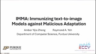 ECCV 2024 IMMA Immunizing texttoimage Models against Malicious Adaptation [upl. by Bevan]