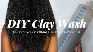 DIY CLAY WASH 💆🏾🚿 Reduce shedding Rejuvenate your scalp and Retain length [upl. by Swithin]