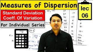 Standard Deviation for Individual Series  Dispersion lec6 [upl. by Lauritz]