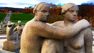 Walking through Oslos Vigelandsparken [upl. by Anilehcim]