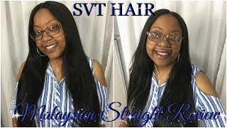 SVT HAIR MALAYSIAN STRAIGHT REVIEW  HOW I BLEACH KNOTS AND STRAIGHTEN MY WIG [upl. by Aekahs714]