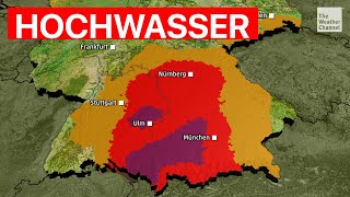 HochwasserAlarm im Süden Bis zu 80 Liter Regen kommen heute noch runter [upl. by Florance]