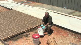 Concrete Stencils  Using Stencils on Exterior Concrete [upl. by Ahsieyn]