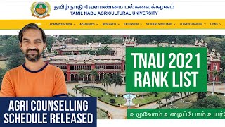 TNAU rank list released  TNAU 2021  TN agri counselling 2021 [upl. by Jethro]