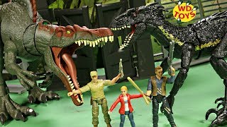 New Jurassic World Action Figures Maisie amp Wheatley SPINOSAURUS VS INDORAPTOR Fallen Kingdom Toys [upl. by Hayashi]