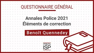 Annales Police 2021  Questionnaire général Officier [upl. by Brittain]