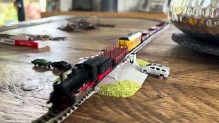 N GAUGE FLEISCHMANN PICCOLO MODEL TRAIN SET LAYOUT [upl. by Eahsal900]