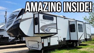 You must see inside this Fifth Wheel RV Coachmen Brookstone 374RK [upl. by Yanffit]