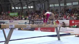 Sophie Scheder Beam Event Finals 2018 Cottbus World Cup [upl. by Ralyt784]