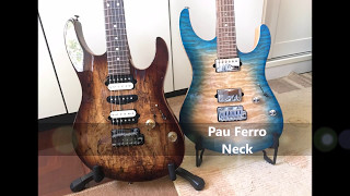 Suhr Modern Cocobolo vs Pau Ferro Neck Shootout [upl. by Wemolohtrab]