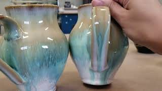 LAYERING AMACO GLAZES  HONEY FLUX TEXTURED TURQUOISE AND ANCIENT JASPER  DRIPPY GLAZE COMBO [upl. by Gaile390]