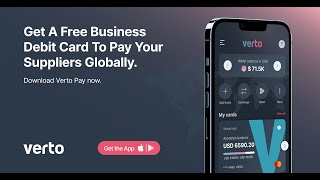 Get a Free Business USD Debit Card To Pay Globally  Verto Pay App [upl. by Isador]