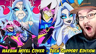 Hazbin Hotel  Stayed Gone amp Hells Greatest Dad  Tech Support Edition  Song Cover REACTION [upl. by Akzseinga]