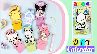 How to make a 2024 desk calendar  DIY kawaii calendar  Mini calendar creative craftbymim [upl. by Koziarz689]