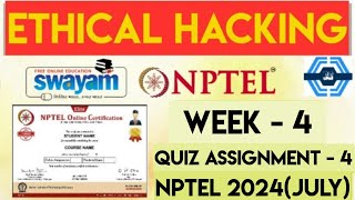 Ethical Hacking Week 4 Solution Answers 2024 July  NPTEL  Ethical Hacking Week 4 Answers [upl. by Triplett]