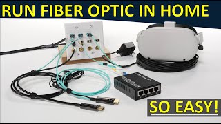 How to RUN Fiber Optic In Home to Every Room  Best Home Wiring for Internet  sound  HDMI  gaming [upl. by Kcirdehs532]