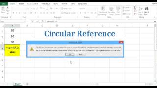 Circular Reference  Fixing Circular Reference in Excel 2013 [upl. by Yerot843]